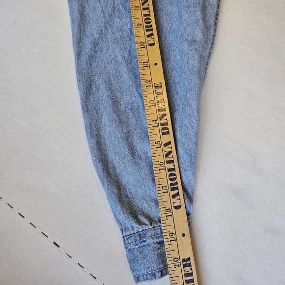 Levi's vintage women/men shirt, L pearl buttons light stone wash western rodeo - Picture 11 of 12